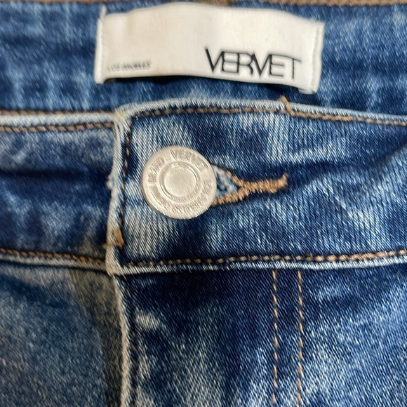 VERVET Los Angeles Stretch High Waisted Straight Leg Distressed Jeans SZ 29 - Picture 3 of 5